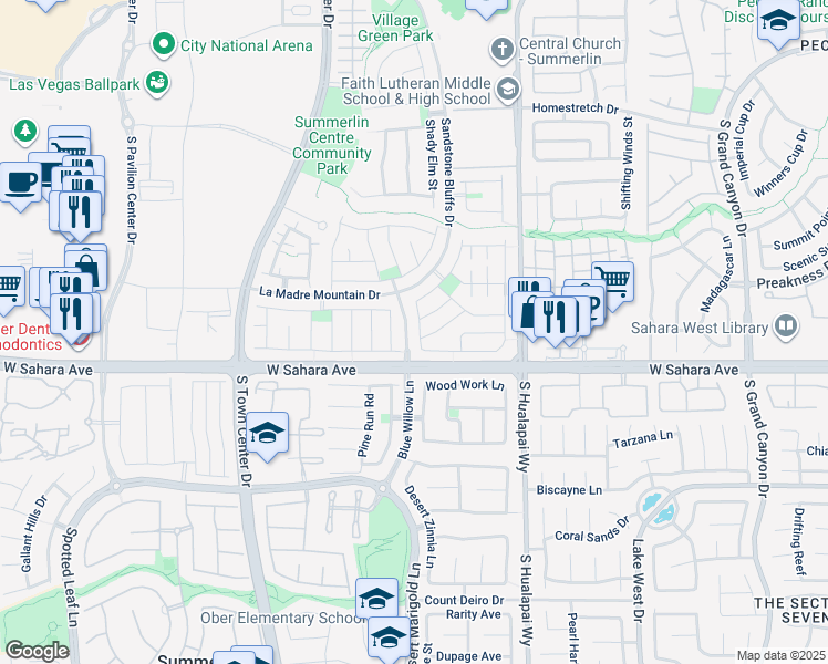 map of restaurants, bars, coffee shops, grocery stores, and more near 2387 Brunswick Bay Street in Las Vegas