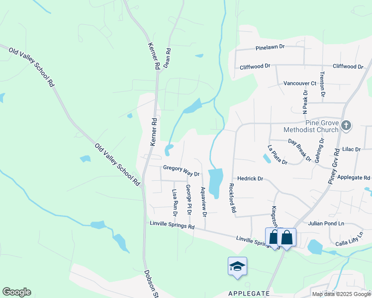map of restaurants, bars, coffee shops, grocery stores, and more near 1020 William Brown Lane in Kernersville