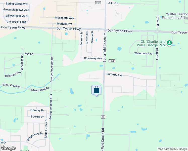 map of restaurants, bars, coffee shops, grocery stores, and more near 4356 Beacon Court in Springdale