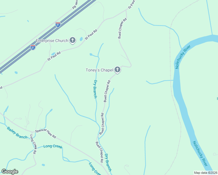 map of restaurants, bars, coffee shops, grocery stores, and more near 5157 Buell Chapel Road in Morristown