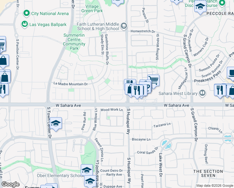 map of restaurants, bars, coffee shops, grocery stores, and more near 10268 Jersey Shore Avenue in Las Vegas
