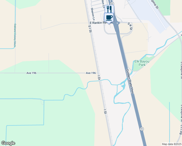 map of restaurants, bars, coffee shops, grocery stores, and more near 9637 Avenue 196 in Tulare