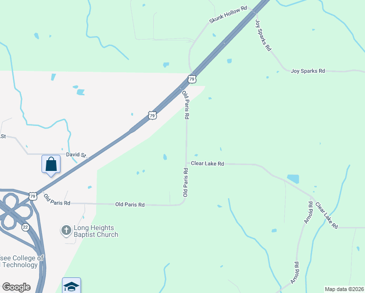 map of restaurants, bars, coffee shops, grocery stores, and more near 1030 Old Paris Road in McKenzie