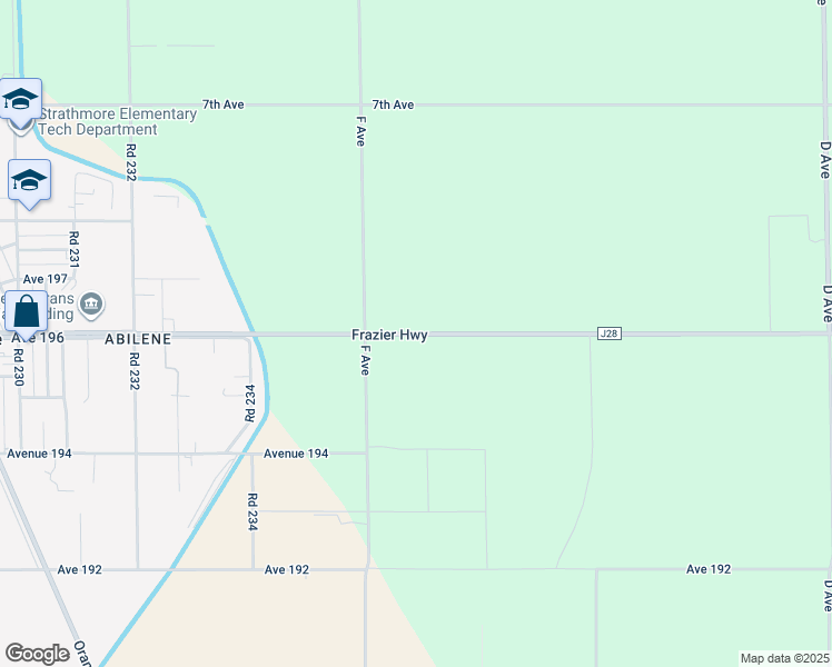 map of restaurants, bars, coffee shops, grocery stores, and more near Avenue 196 in Strathmore