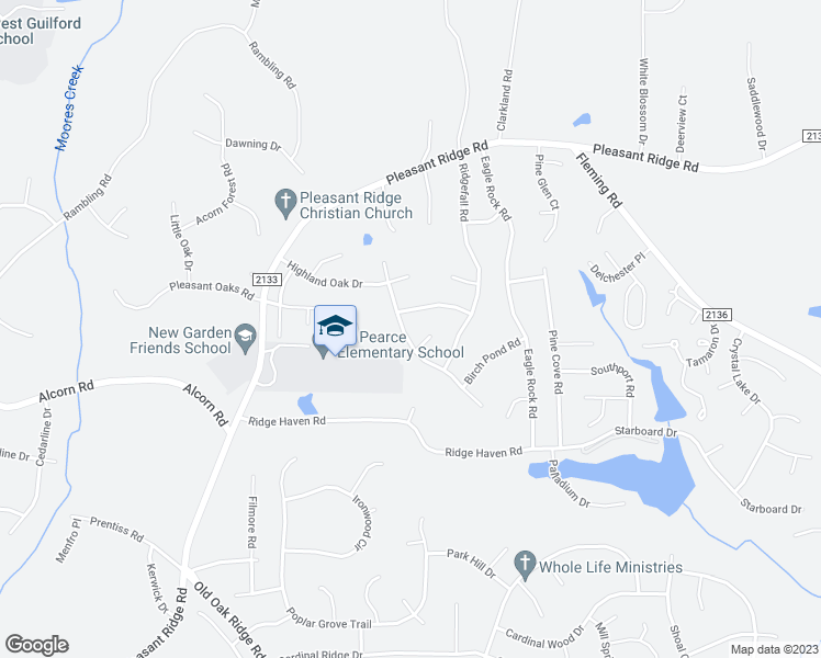 map of restaurants, bars, coffee shops, grocery stores, and more near 4512 Camden Ridge Drive in Greensboro