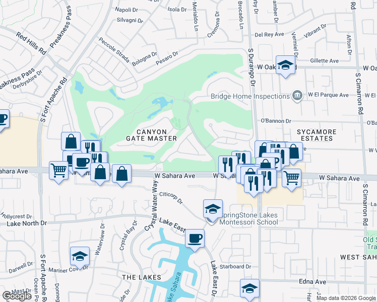 map of restaurants, bars, coffee shops, grocery stores, and more near 8736 Double Eagle Drive in Las Vegas