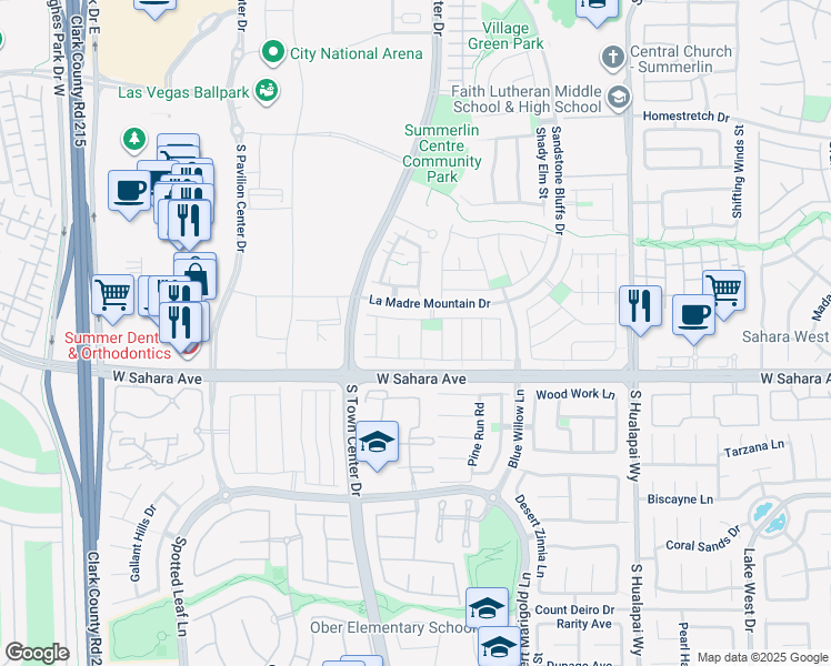 map of restaurants, bars, coffee shops, grocery stores, and more near 2381 Lilac Cove Street in Las Vegas