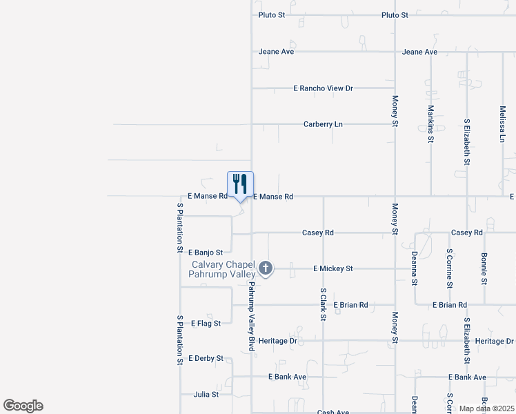 map of restaurants, bars, coffee shops, grocery stores, and more near 1021 Manse Road in Pahrump