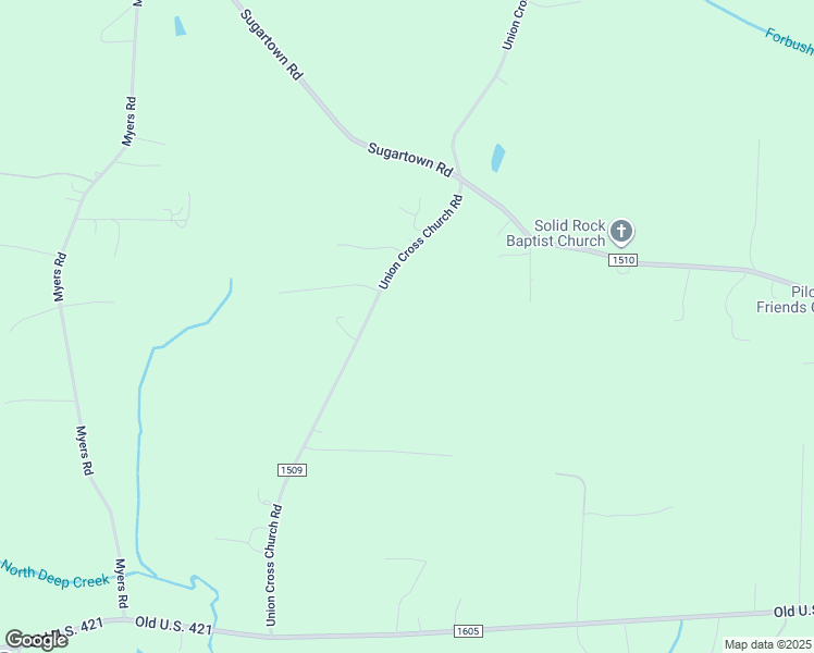 map of restaurants, bars, coffee shops, grocery stores, and more near 1300 Union Cross Church Road in Yadkinville