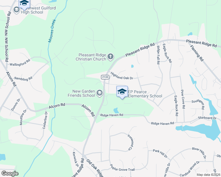 map of restaurants, bars, coffee shops, grocery stores, and more near 5188 Ashgrove Drive in Greensboro
