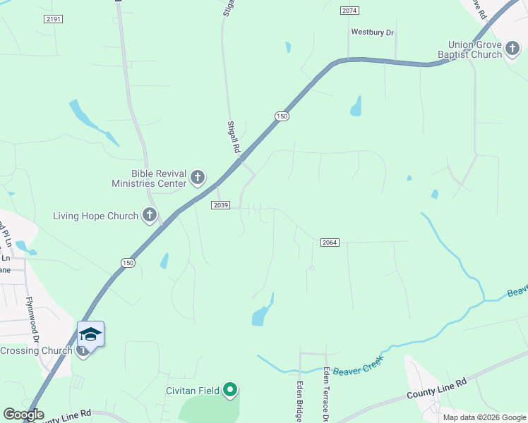 map of restaurants, bars, coffee shops, grocery stores, and more near 1330 Forsyth Road in Kernersville
