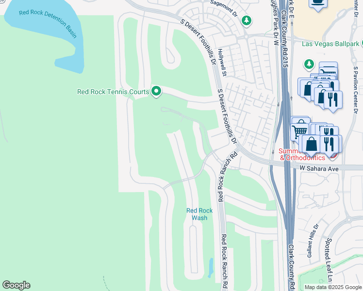 map of restaurants, bars, coffee shops, grocery stores, and more near 2436 Grassy Spring Place in Las Vegas