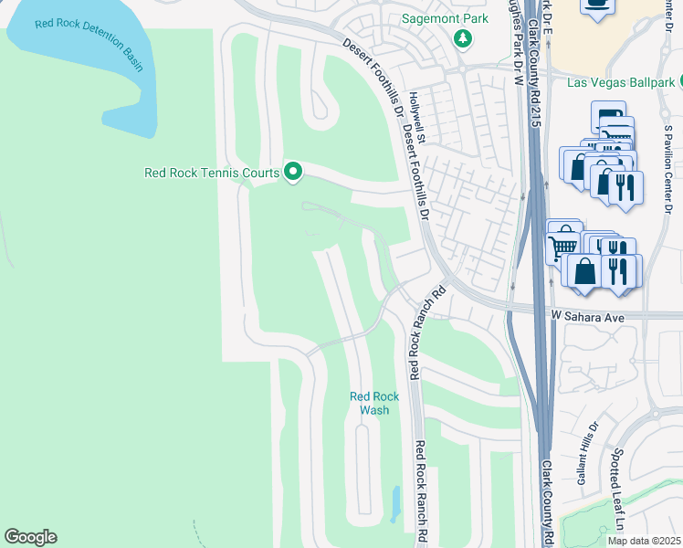 map of restaurants, bars, coffee shops, grocery stores, and more near 2436 Grassy Spring Place in Las Vegas