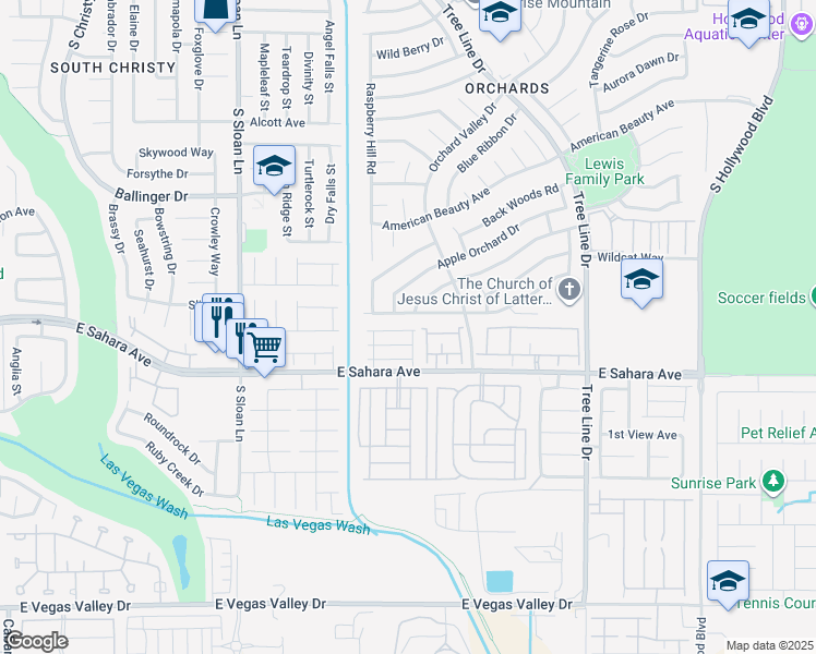 map of restaurants, bars, coffee shops, grocery stores, and more near 6080 Saint Petersburg Drive in Las Vegas