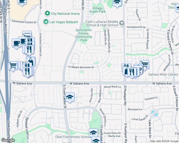 map of restaurants, bars, coffee shops, grocery stores, and more near 2407 Carnegie Hall Street in Las Vegas
