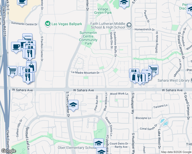 map of restaurants, bars, coffee shops, grocery stores, and more near 2407 Carnegie Hall Street in Las Vegas