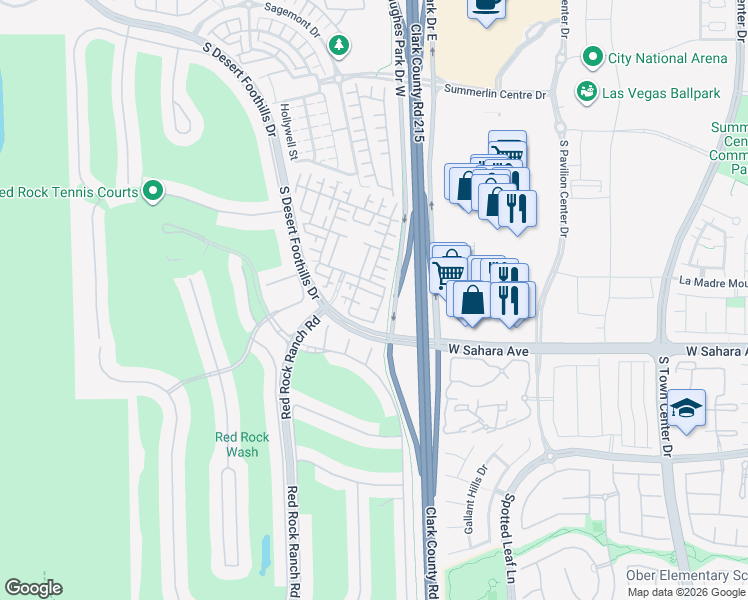map of restaurants, bars, coffee shops, grocery stores, and more near 2446 Granada Bluff Court in Las Vegas
