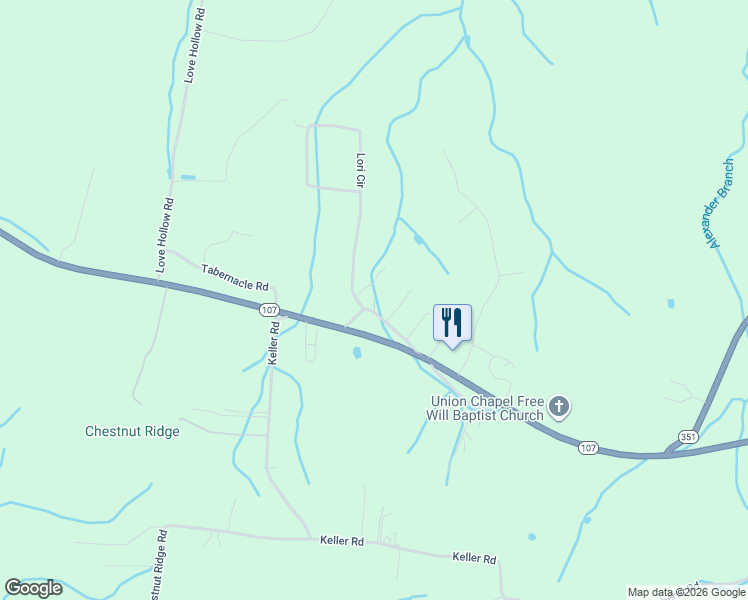 map of restaurants, bars, coffee shops, grocery stores, and more near 115 Laurel Estates Circle in Chuckey