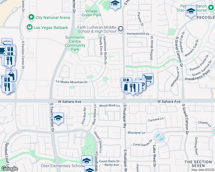 map of restaurants, bars, coffee shops, grocery stores, and more near 10343 Wood Plank Lane in Las Vegas