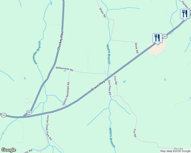 map of restaurants, bars, coffee shops, grocery stores, and more near 200 Williamson Road in Chuckey