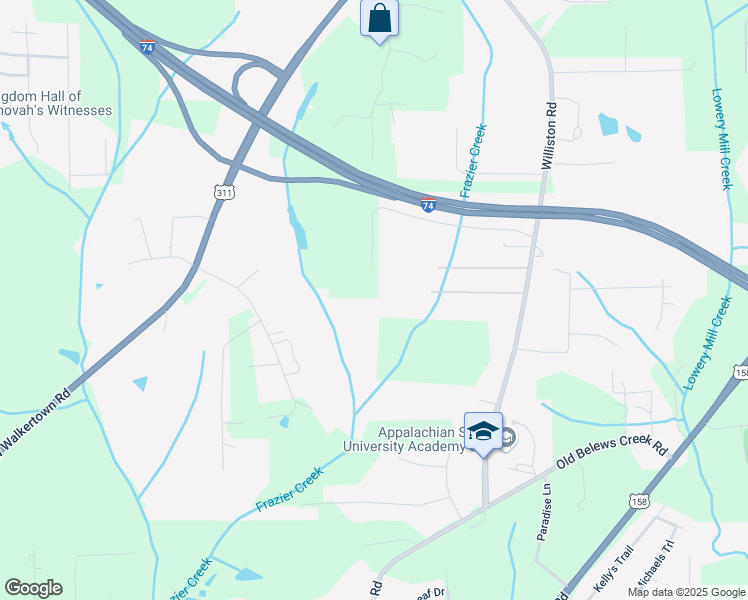 map of restaurants, bars, coffee shops, grocery stores, and more near 3310 Dillon Farm Road in Winston-Salem