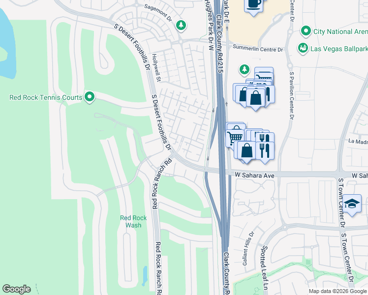 map of restaurants, bars, coffee shops, grocery stores, and more near 2429 Granada Bluff Court in Las Vegas