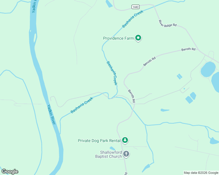 map of restaurants, bars, coffee shops, grocery stores, and more near 2950 Beroth Road in Pfafftown