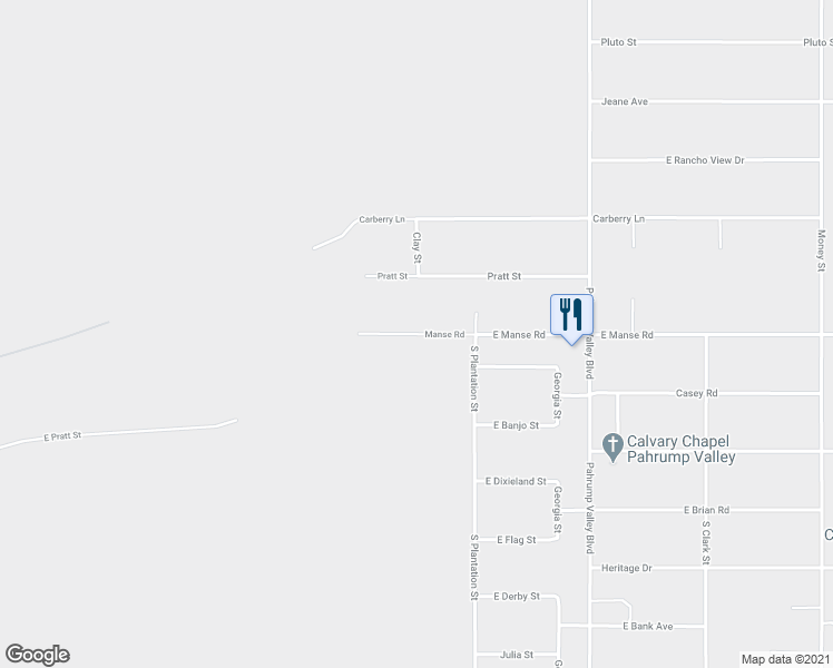 map of restaurants, bars, coffee shops, grocery stores, and more near Manse Road in Pahrump