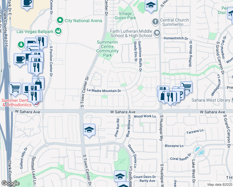 map of restaurants, bars, coffee shops, grocery stores, and more near 10463 Howling Coyote Avenue in Las Vegas