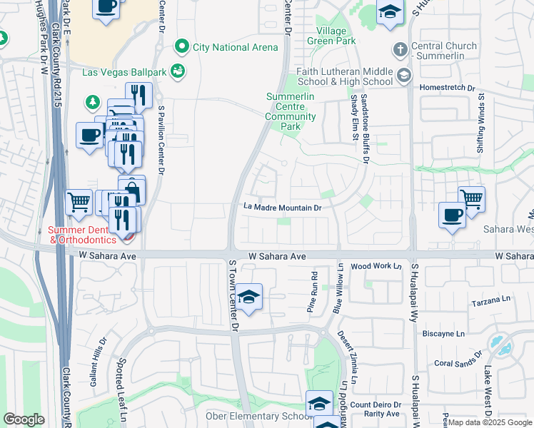 map of restaurants, bars, coffee shops, grocery stores, and more near 10592 Calico Pines Avenue in Las Vegas