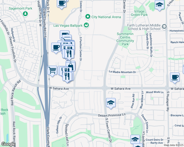 map of restaurants, bars, coffee shops, grocery stores, and more near 2255 South Spruce Goose Street in Las Vegas