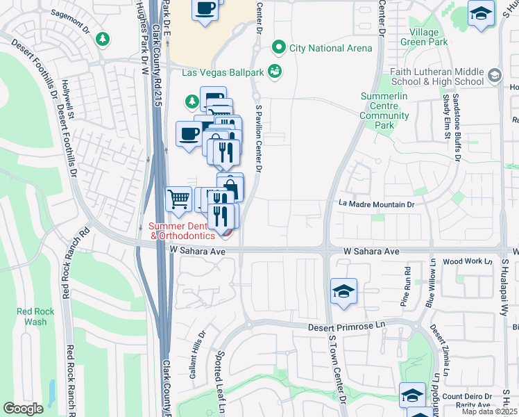 map of restaurants, bars, coffee shops, grocery stores, and more near 2285 South Spruce Goose Street in Las Vegas
