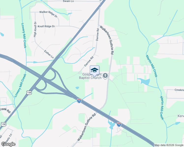 map of restaurants, bars, coffee shops, grocery stores, and more near 4948 Gospel Light Church Road in Winston-Salem