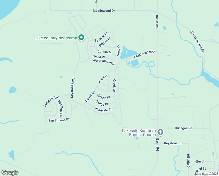 map of restaurants, bars, coffee shops, grocery stores, and more near 704 Creek Lane in Mannford