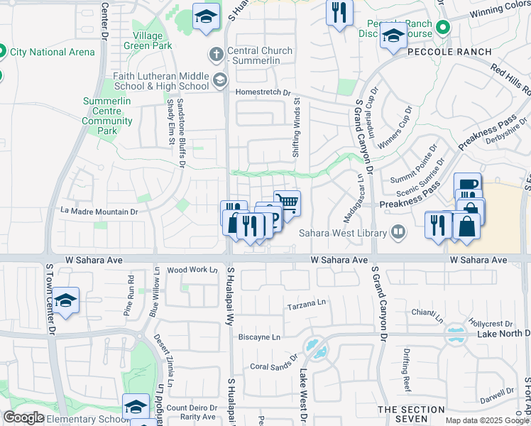 map of restaurants, bars, coffee shops, grocery stores, and more near 2152 Jasper Bluff Street in Las Vegas