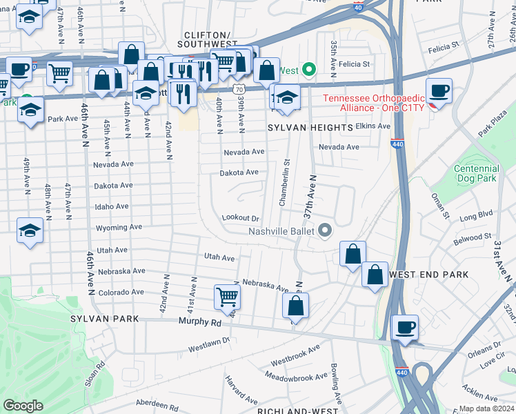 map of restaurants, bars, coffee shops, grocery stores, and more near 337 Susannah Court in Nashville