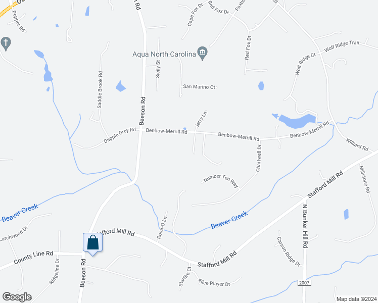 map of restaurants, bars, coffee shops, grocery stores, and more near 2095 Ashburton Court in Oak Ridge