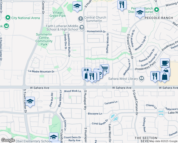 map of restaurants, bars, coffee shops, grocery stores, and more near 2152 Turquoise Ridge Street in Las Vegas