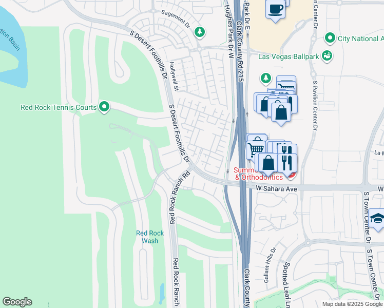 map of restaurants, bars, coffee shops, grocery stores, and more near 11365 Merado Peak Drive in Las Vegas
