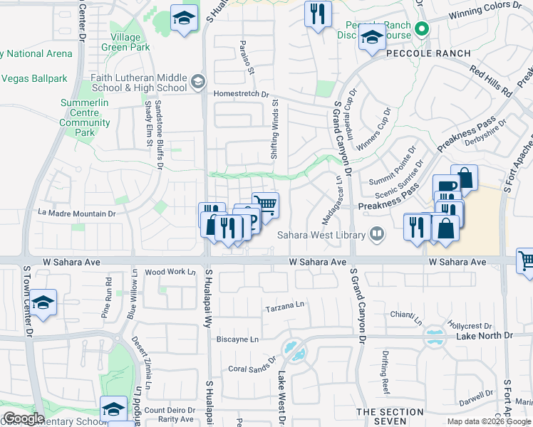 map of restaurants, bars, coffee shops, grocery stores, and more near 2100 Quarry Ridge Street in Las Vegas