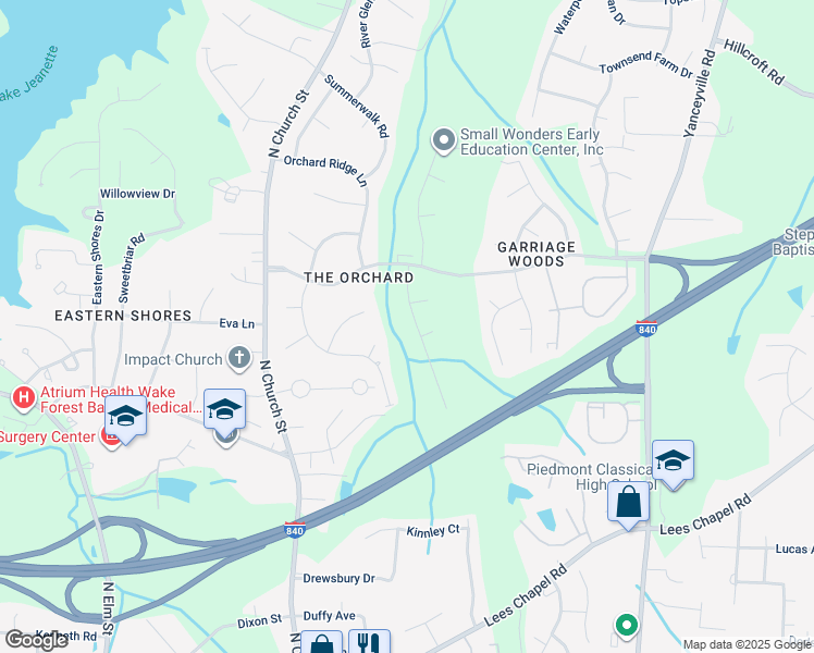 map of restaurants, bars, coffee shops, grocery stores, and more near 4911 Shady Pine Drive in Greensboro