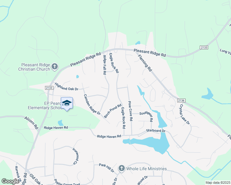map of restaurants, bars, coffee shops, grocery stores, and more near 4613 Eagle Rock Road in Greensboro
