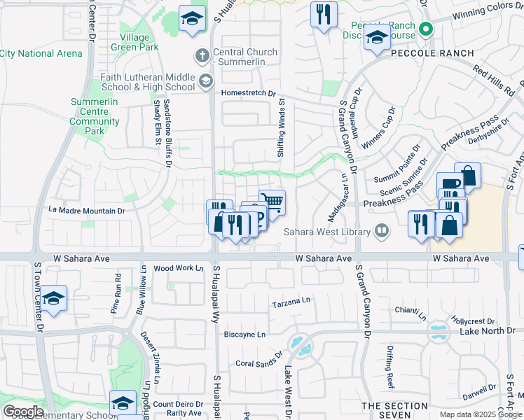 map of restaurants, bars, coffee shops, grocery stores, and more near 2152 Quarry Ridge Street in Las Vegas