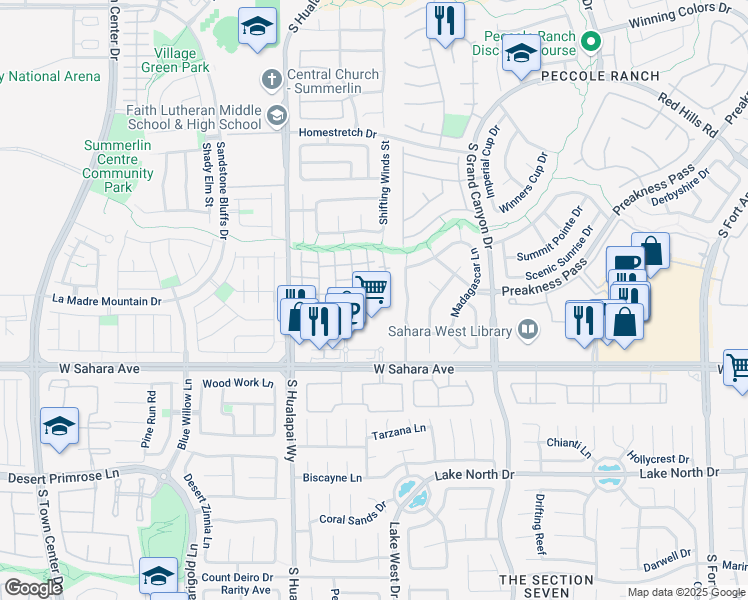 map of restaurants, bars, coffee shops, grocery stores, and more near 2100 Quarry Ridge Street in Las Vegas