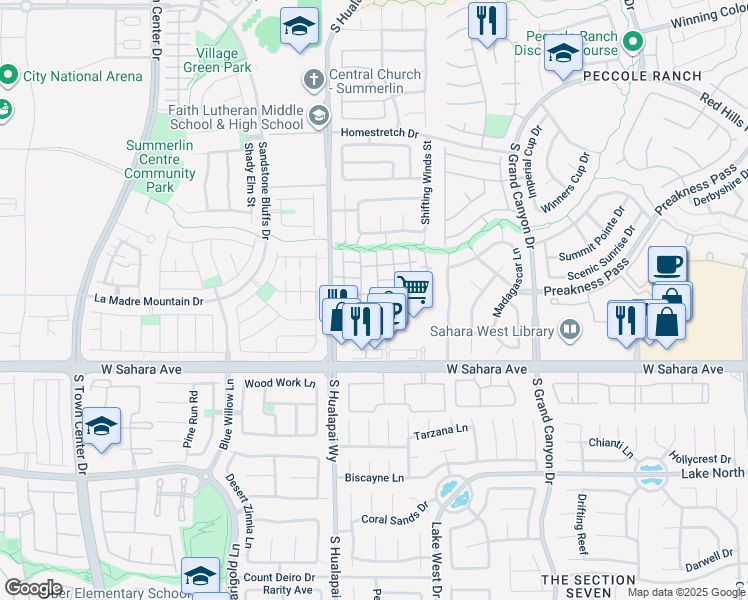 map of restaurants, bars, coffee shops, grocery stores, and more near 2152 Jasper Bluff Street in Las Vegas