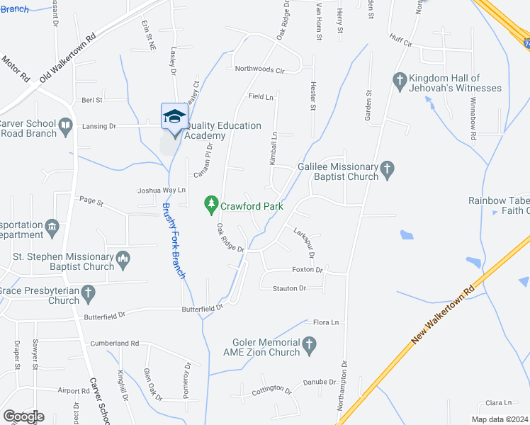 map of restaurants, bars, coffee shops, grocery stores, and more near 4212 Orchid Place in Winston-Salem