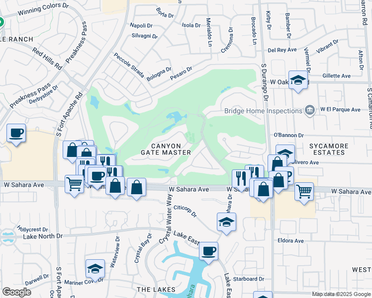 map of restaurants, bars, coffee shops, grocery stores, and more near 2204 Glenbrook Way in Las Vegas