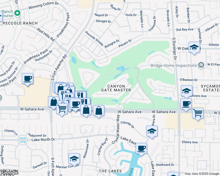 map of restaurants, bars, coffee shops, grocery stores, and more near 8913 Canyon Springs Drive in Las Vegas