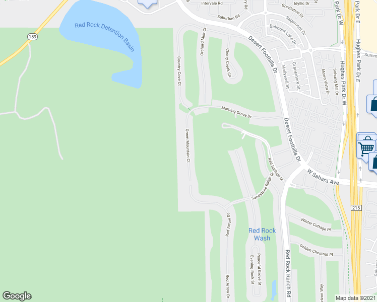 map of restaurants, bars, coffee shops, grocery stores, and more near 2354 Green Mountain Court in Las Vegas