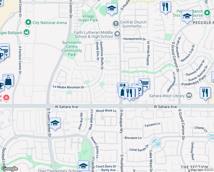 map of restaurants, bars, coffee shops, grocery stores, and more near 10263 Magnolia Tree Avenue in Las Vegas